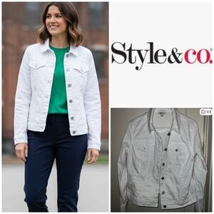 Style & Co. White Women's Denim Jacket